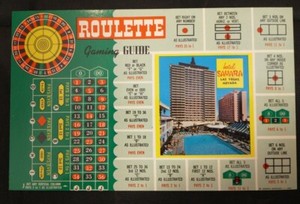 Sahara Casino Las Vegas Roulette Gaming Guide Rules Post Card