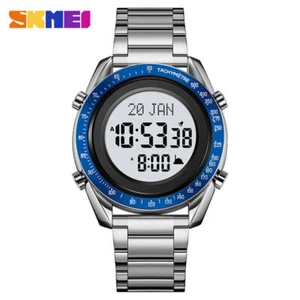 SKMEI Men Watches Azan Muslim Digital Watch Male Full Steel LED Sport Wristwatch - Picture 1 of 33