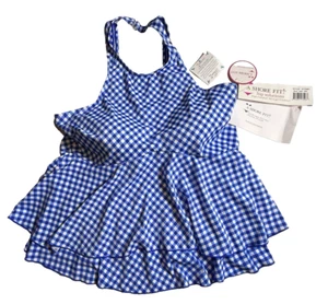Vestido de baño A Shore Fit azul a cuadros talla 18W nuevo con etiquetas, sin alambre-694 - Imagen 1 de 8