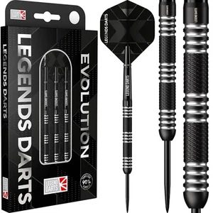 LEGEND EVOLUTION SERIES BLACK 90% TUNGSTEN KNURLED DARTS SET 21g + FREE WALLET - Picture 1 of 3