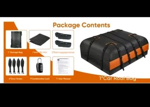 WDFCARIP Car Roof Luggage Bag + Combo Lock ~ 15 cu ft - Picture 1 of 3