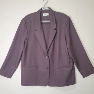 Alfred Dunner Vintage Purple Formal Blazer Jacket Women's Size 20 Made USA - Picture 1 of 18
