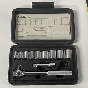 Stanley 85-400 USA Socket Set Ratchet Wrench 3/8-7/8 Inch Case - Picture 1 of 7