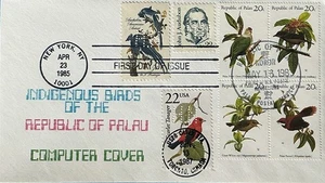 HNLP 1863 Audubon Capex Vogel auf Republik Palau 3 Länder gestempelt  - Bild 1 von 1