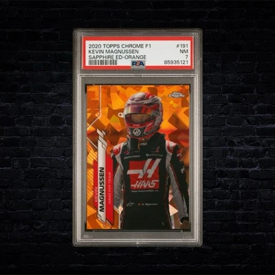 2020 Topps Chrome Sapphire Formula 1 #191 Kevin Magnussen Orange 01/25 PSA 7 - Image 1 of 3