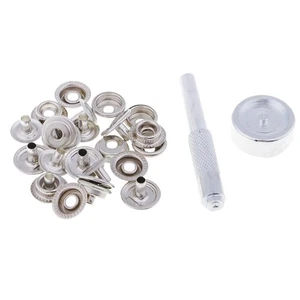 15mm Poppers Snap Fastener Press Stud Kit + Fixing Tool - Picture 1 of 4