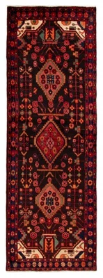 Alfombra de corredor tradicional oriental vintage anudada a mano de 3'4" x 10'2" Foto 1 de 4