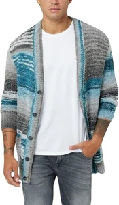 $128 GUESS Men's Edoardo Space Dye Cardi Sweater, Multicolor, XXL - Picture 1 of 4