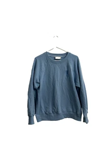 AMI Paris Alexandre Mattiussi Heart Embroidered Crewneck Sweater Blue Medium - Picture 1 of 9