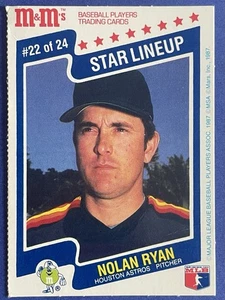 1987 M&M's Star Lineup Nolan Ryan #22 Houston Astros MLB Baseball Card HOF EXMT - Picture 1 of 2
