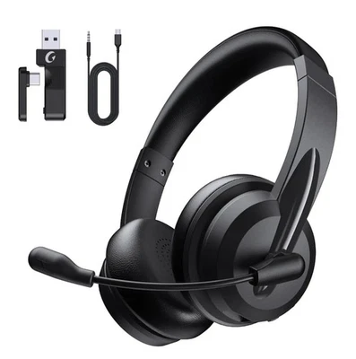 Wireless Headset with Mic for Work with AI Noise Cancelling Mic - Image 1 of 4