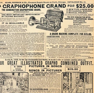 1969 Graphophone Grand 1901 Repro Advertisement Sears Radio Music DWU16H - Picture 1 of 2