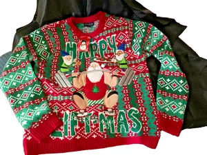 BLIZZARD BAY Young Herren L Ugly Christmas Sweater Happy Lift-Mas Neu mit Etikett - Bild 1 von 6