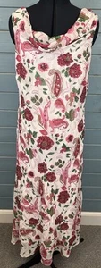 Vintage 90s Y2K White Beaded Cowl Neck Dress Fits UK 12/14 Fairy - Picture 1 of 9