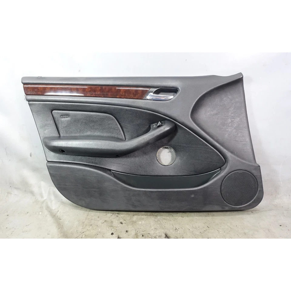 1999-2005 BMW E46 3-Series 4door Front Left Door Trim Panel Black Vinyl OEM - Image 1 of 4