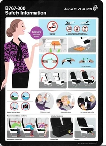 Safety Card - Air New Zealand - B767 300 (S4804) - Picture 1 of 1