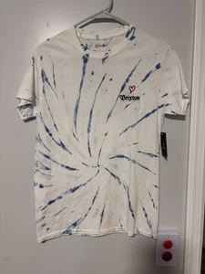 TOTALMENTE NUEVO Camisa Brixton VINTAGE Para Hombres Pequeña Azul Tie Dye Blanco Azul Marino Gráfico Camiseta - Imagen 1 de 4