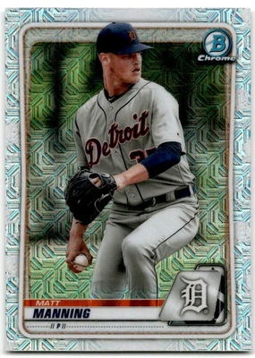 2020 Bowman Chrome #BCP-229 Matt Manning Prospects Mojo Refractor Detroit Tigers - Image 1 of 2