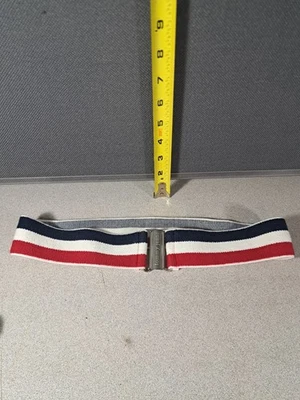 Vintage Tommy Hilfiger Elastic Belt Red, White & Blue 27" #4969L490 - Image 1 of 4