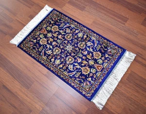 Alfombra de seda 100 % bambú seda mini alfombra 16"" x 23"" decoración del hogar alfombra pequeña de bambú - Imagen 1 de 10