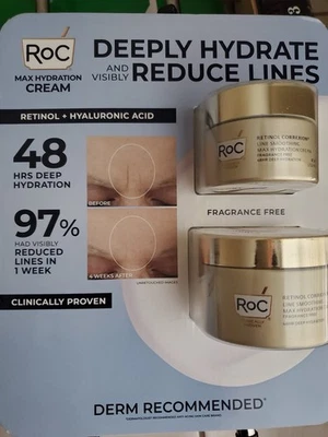 ROC Retinol Correxion Line Crema Hidratante Suavizante Max - Paquete de 2 (1,7 oz y 3,4 oz) Foto 1 de 2