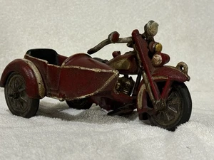 MOTOCICLETA de hierro fundido vintage con coche lateral 9 pulgadas - Imagen 1 de 21