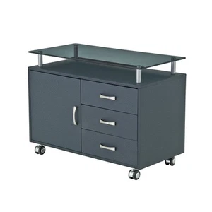 Techni Mobili Deluxe Rolling Glasplatte Aktenschrank Graphit Feuchtigkeitsbeständig - Bild 1 von 11