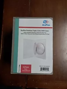 10 Pack ~ 14mm HIGH QUALITY CD / DVD Cover Cases - HOLDS 3 Discs ~ NEW - Picture 1 of 2