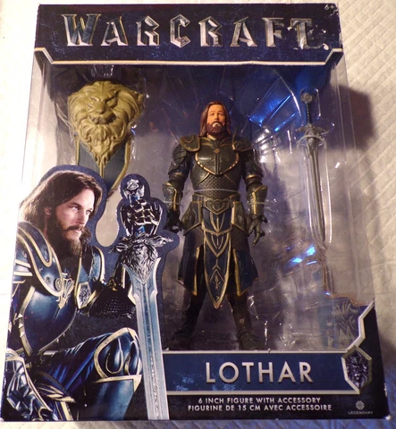 2016 Warcraft Jakks Pacific Legendary LOTHAR 6" Figure w/Shield & Sword Cover