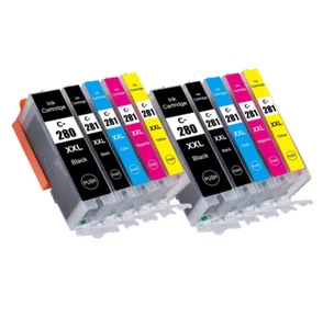 10P PGI 280 CLI 281 XXL BK/C Ink Cartridges for Canon TR8620 TS702 TS6220 TS9520 - Picture 1 of 1