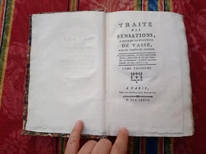 1777 Étienne Condillac Traité des sensations a madame la comtesse de Vassé - Picture 1 of 9