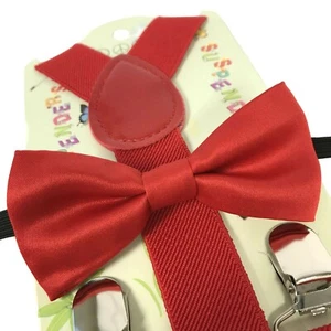 US New Adjustable Suspender and Bow Tie Set for Baby Toddler Kids Boy Girls - Picture 1 of 74