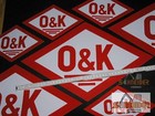 Aufkleber O&K 11x7cm (altes Logo,Rautenform)Orenstein & Koppel