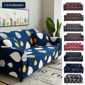1/2/3/4 Seat Printed Sofa Cover Stretch Couch Cover Slipcover Sofa Protector - Picture 1 of 47