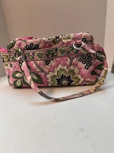 Vera Bradley Pink Navy Green Purse Retired 13” By 7” - Picture 1 of 7