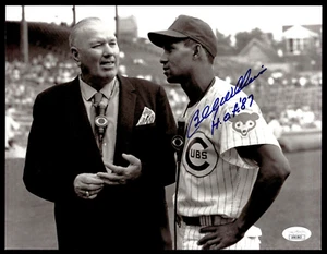 BILLY WILLIAMS SIGNED 8.5X11 PHOTO INSCRIBED "HOF 87" W/ JSA COA CHICAGO CUBS - Picture 1 of 2