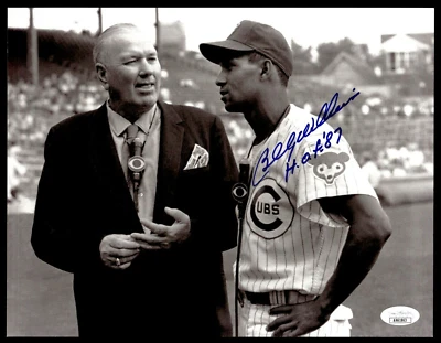 BILLY WILLIAMS SIGNED 8.5X11 PHOTO INSCRIBED "HOF 87" W/ JSA COA CHICAGO CUBS - Image 1 of 2
