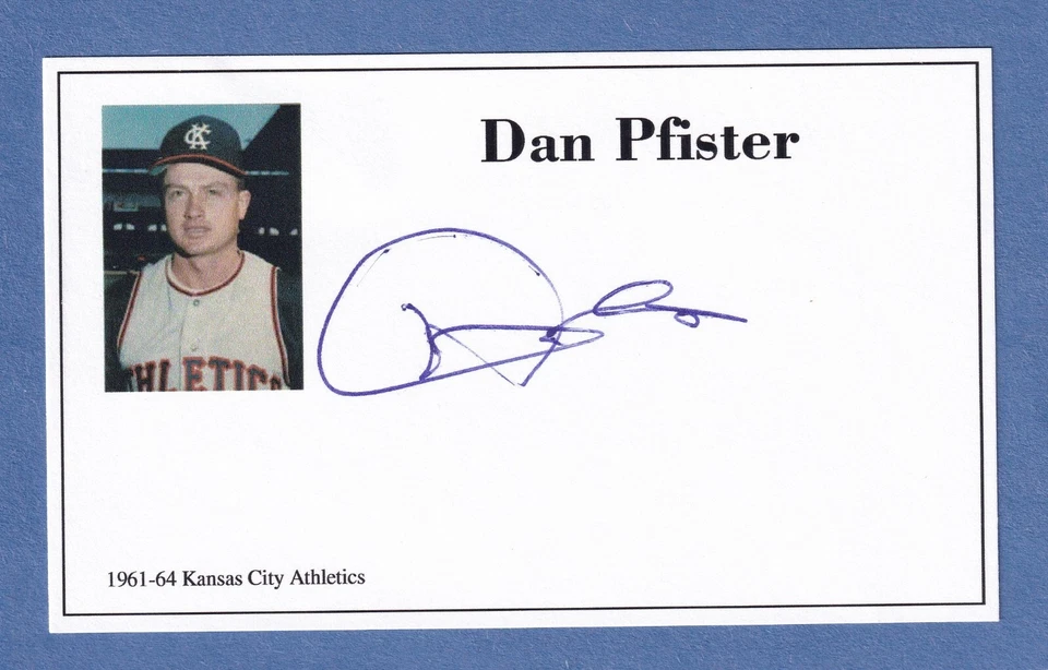 Baseball Player DAN PFISTER dec.2020 Autographed 3X5 Index Card - 1961-64 - Image 1 of 1