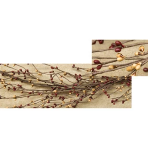 Burgundy and Gold Pip Berries Wispy 4 ft Faux Garland - Picture 1 of 1