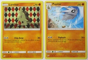 Tarjeta Pokémon Lavitar 79/181 y Pupitar 80/181 Team Up 2 - Imagen 1 de 1