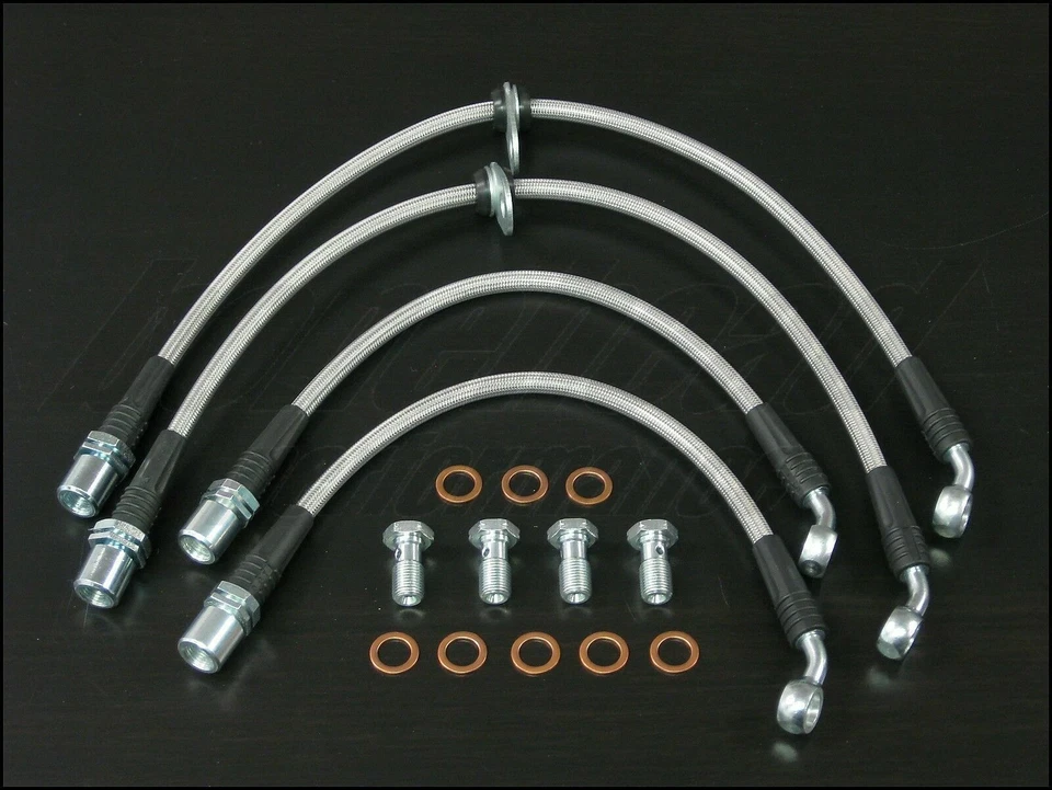 Líneas de freno trenzadas de acero inoxidable Techna-Fit 1992-2000 Lexus SC300 SC400 Foto 1 de 4