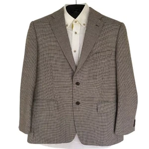TailorByrd Wool Blend Check Lined Blazer Pristine 42S Neutral - Picture 1 of 7