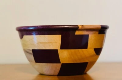 "Cuenco segmentado de madera MCM decorativo 7,25""" Foto 1 de 4