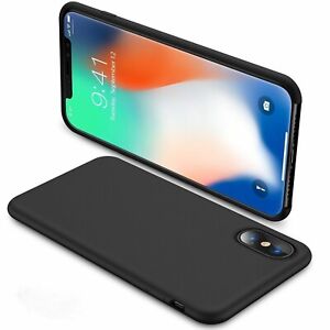 IPhone X Case, Soft Matte Back [Support Wireless Charging] [Slim Fit] - Black