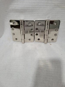 emtek 4" hinge polished nickel plain ball bearing 1/4" radius - Picture 1 of 3