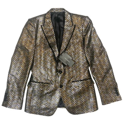 Chaqueta Blazer Dolce Gabbana Para Hombres Martini Jacquard Seda Metálica Multicolor 34 Foto 1 de 4