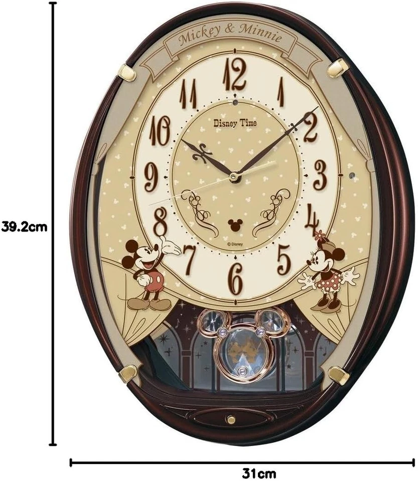 seiko relógio pendurado personagem disney mickey mouse minnie mouse onda de rádio - Imagem 1 de 4