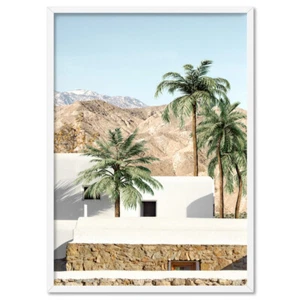 Desert Home Palm Springs Art Print. Poster Palms Mountains California | DTR-55 - Picture 1 of 10