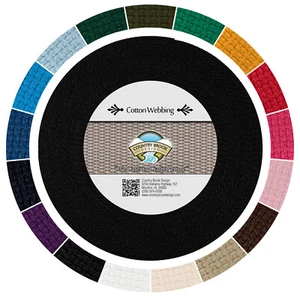 Country Brook Design® 1 Inch Black Heavy Cotton Webbing, 10 Yards - Picture 1 of 3