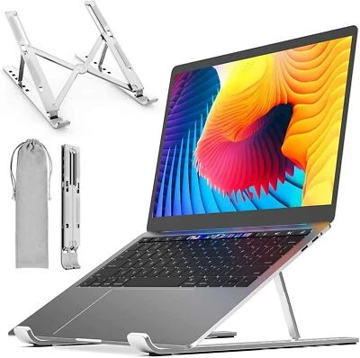 DYZI COMPACT FOLDABLE PORTABLE VENTILATED ALUMINIUM LAPTOP STAND TABLET HOLDER - Image 1 of 4